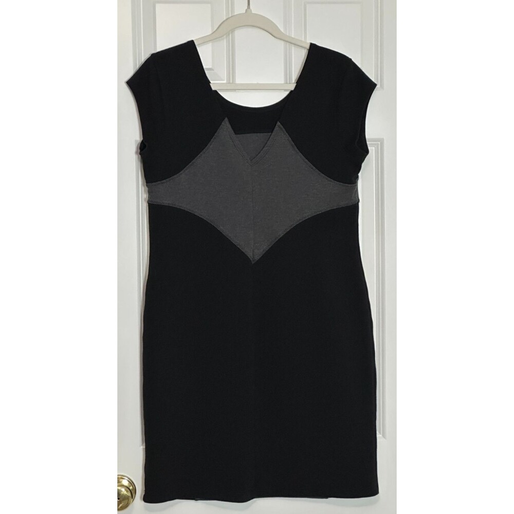 Athleta Illusion Mini Dress Size Large Black Gray Career Athleisure Stretch - Picture 2 of 10